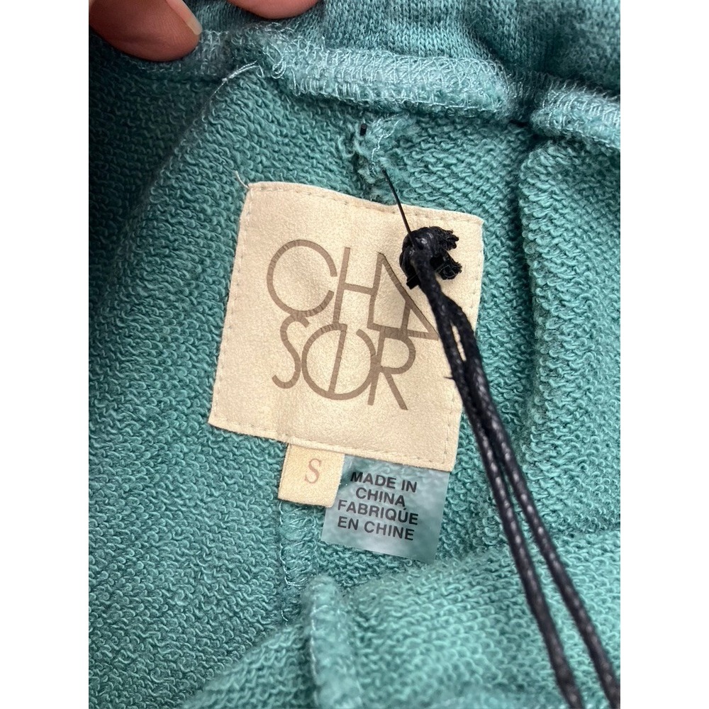 CHASER Teal Green Vintage Wash Sweatpants Joggers Elastic Waist Drawstring S New - Picture 4 of 8